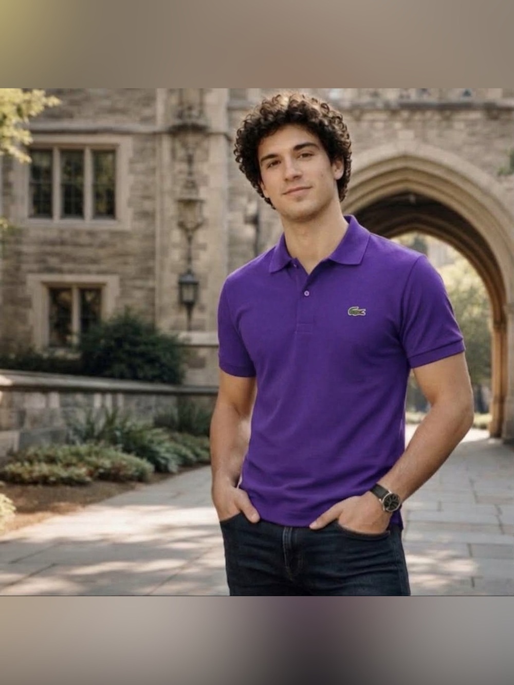 Lacoste Men's Purple Polo Shirt